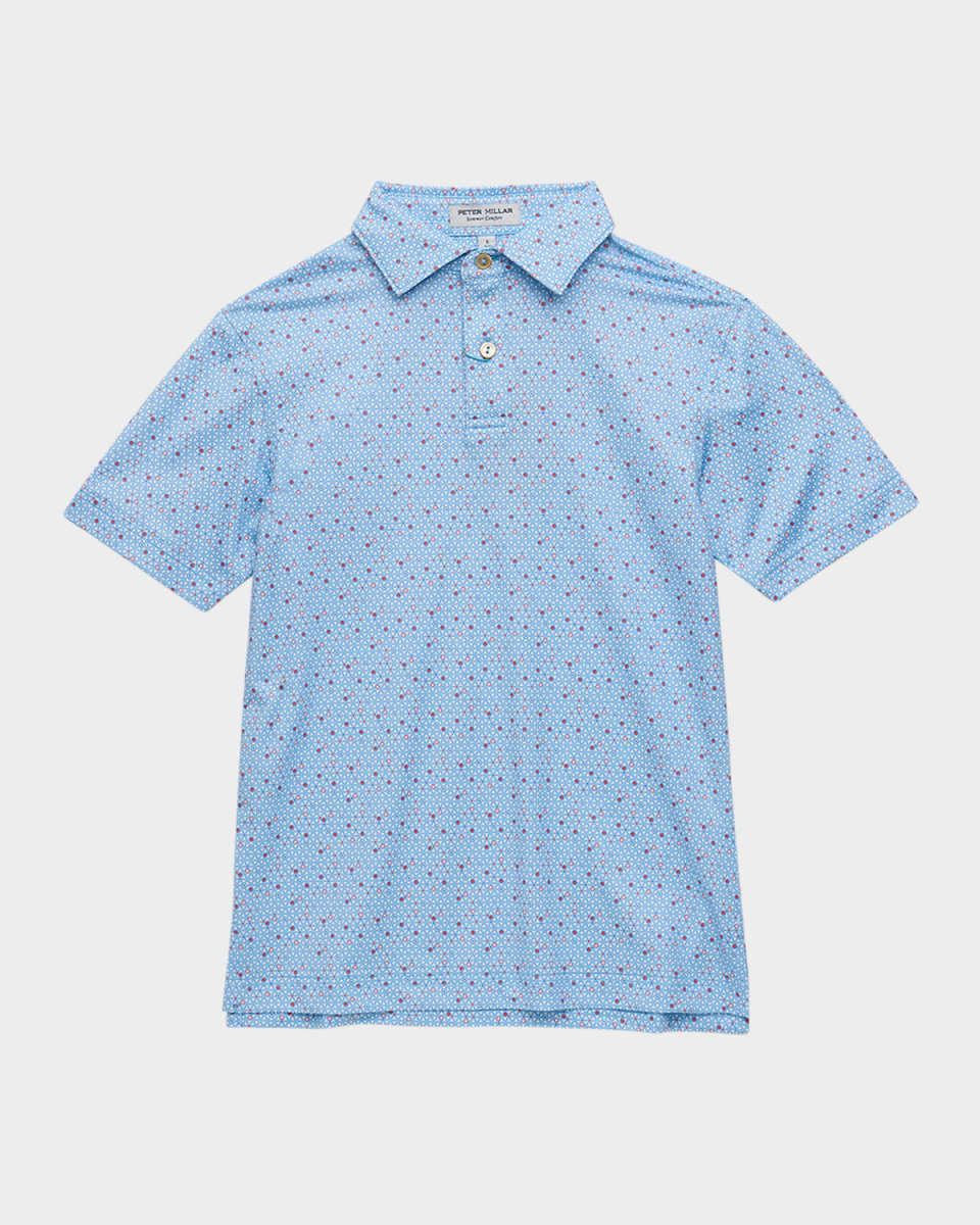 Boy's Costanzo Geo Youth Performance Jersey Polo, Size XS-XL